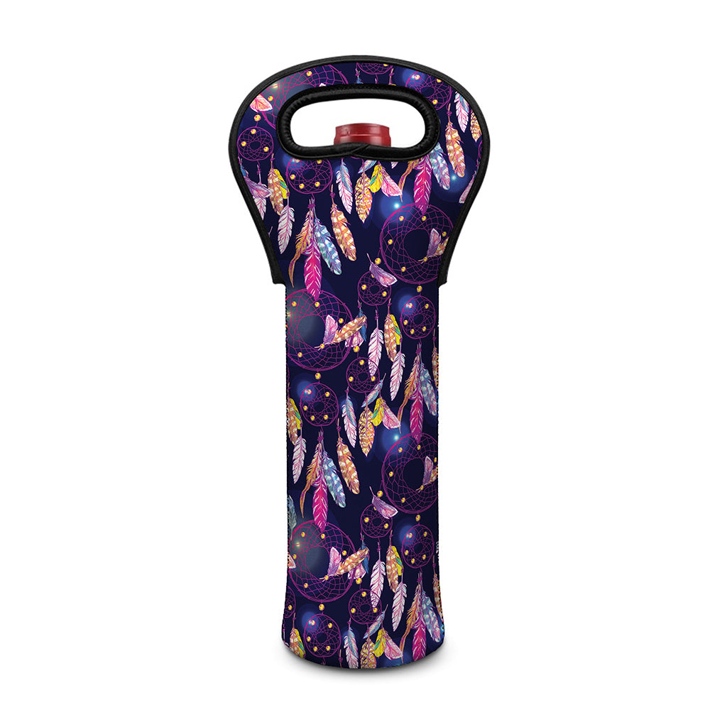 Boho Dream Catcher Pattern Print Single Neoprene Wine Tote