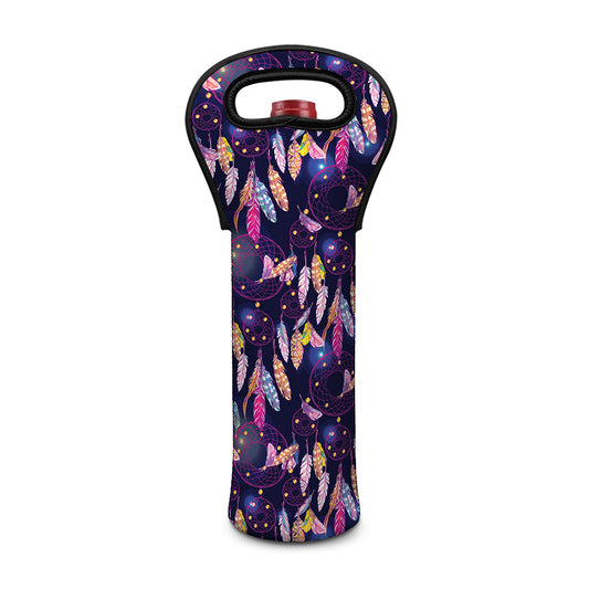 Boho Dream Catcher Pattern Print Single Neoprene Wine Tote