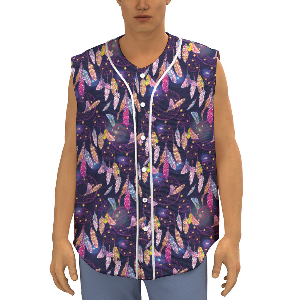 Boho Dream Catcher Pattern Print Sleeveless Baseball Jersey