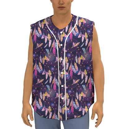 Boho Dream Catcher Pattern Print Sleeveless Baseball Jersey