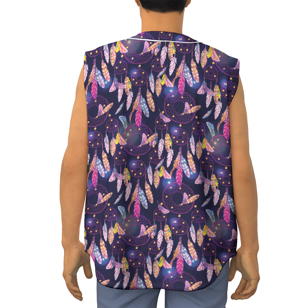 Boho Dream Catcher Pattern Print Sleeveless Baseball Jersey