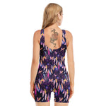 Boho Dream Catcher Pattern Print Sleeveless One Piece Swimsuit