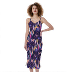 Boho Dream Catcher Pattern Print Slim Fit Midi Cami Dress