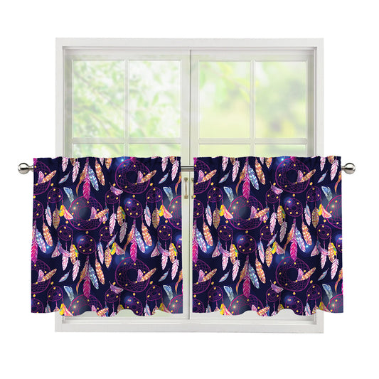 Boho Dream Catcher Pattern Print Tier Curtains