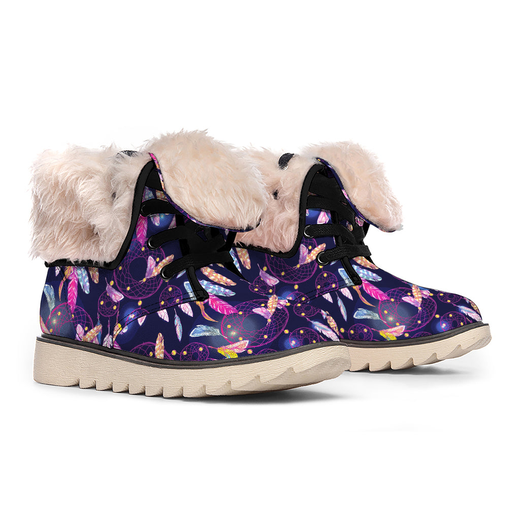Boho Dream Catcher Pattern Print Winter Boots