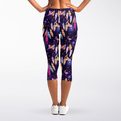 Boho Dream Catcher Pattern Print Women's Capri Leggings