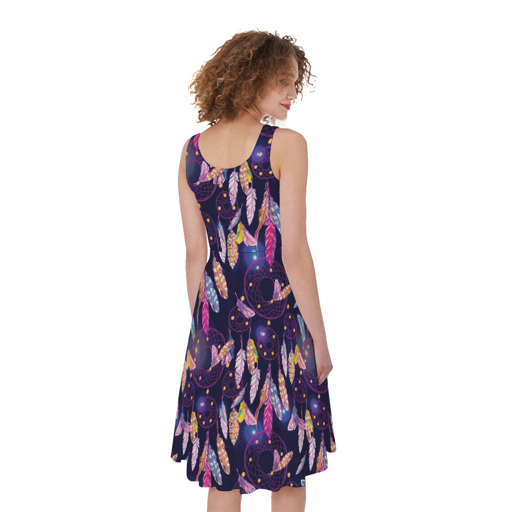 Boho Dream Catcher Pattern Print Women's Sleeveless Dress