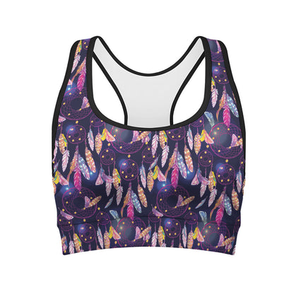 Boho Dream Catcher Pattern Print Women's Sports Bra