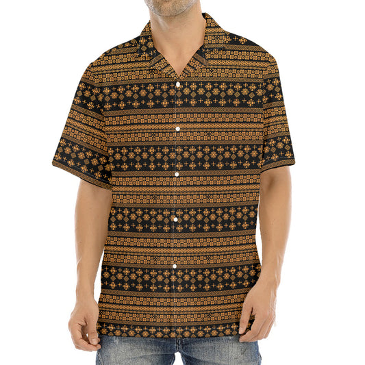 Boho Ethnic Pattern Print Aloha Shirt