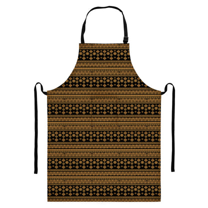 Boho Ethnic Pattern Print Bib Apron With Pocket