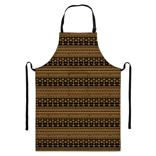 Boho Ethnic Pattern Print Bib Apron With Pocket