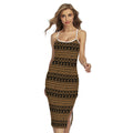 Boho Ethnic Pattern Print Cross Back Cami Dress