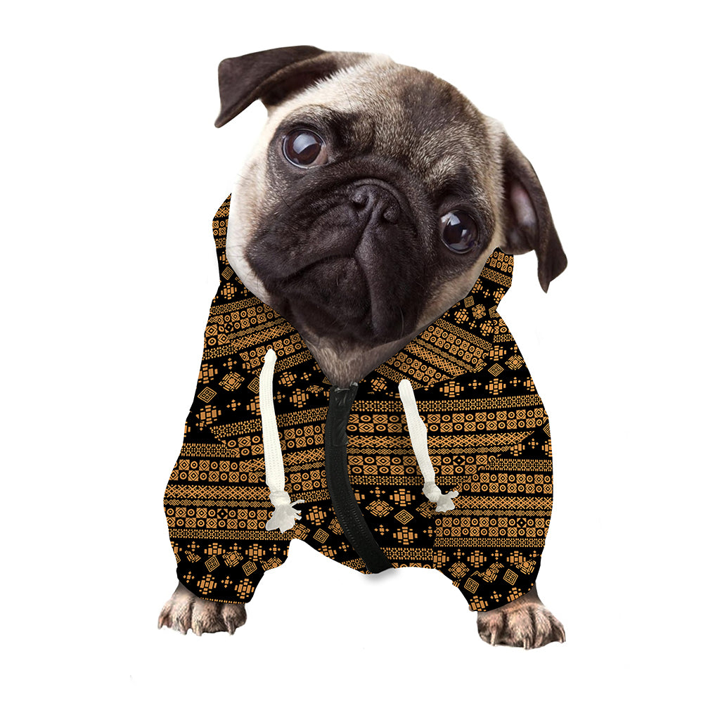 Boho Ethnic Pattern Print Dog Zip Up Hoodie