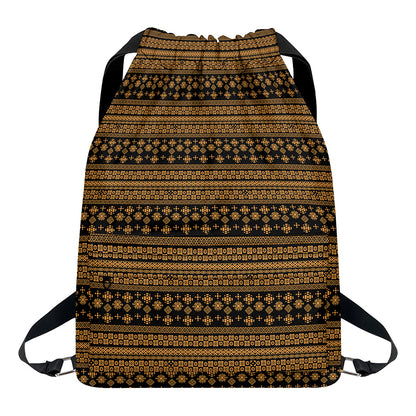 Boho Ethnic Pattern Print Drawstring Backpack