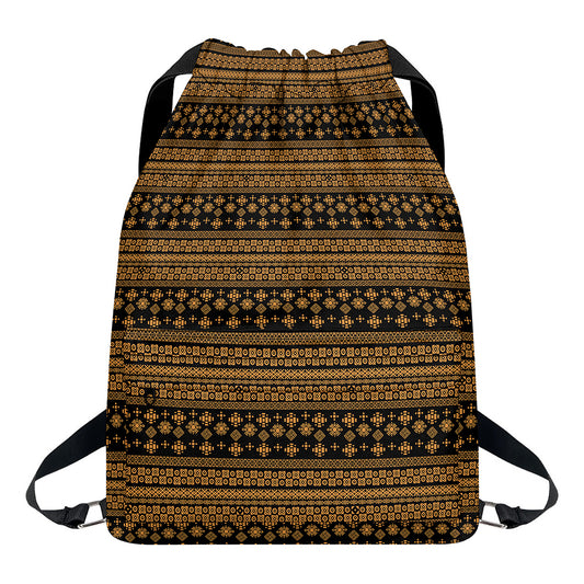 Boho Ethnic Pattern Print Drawstring Backpack