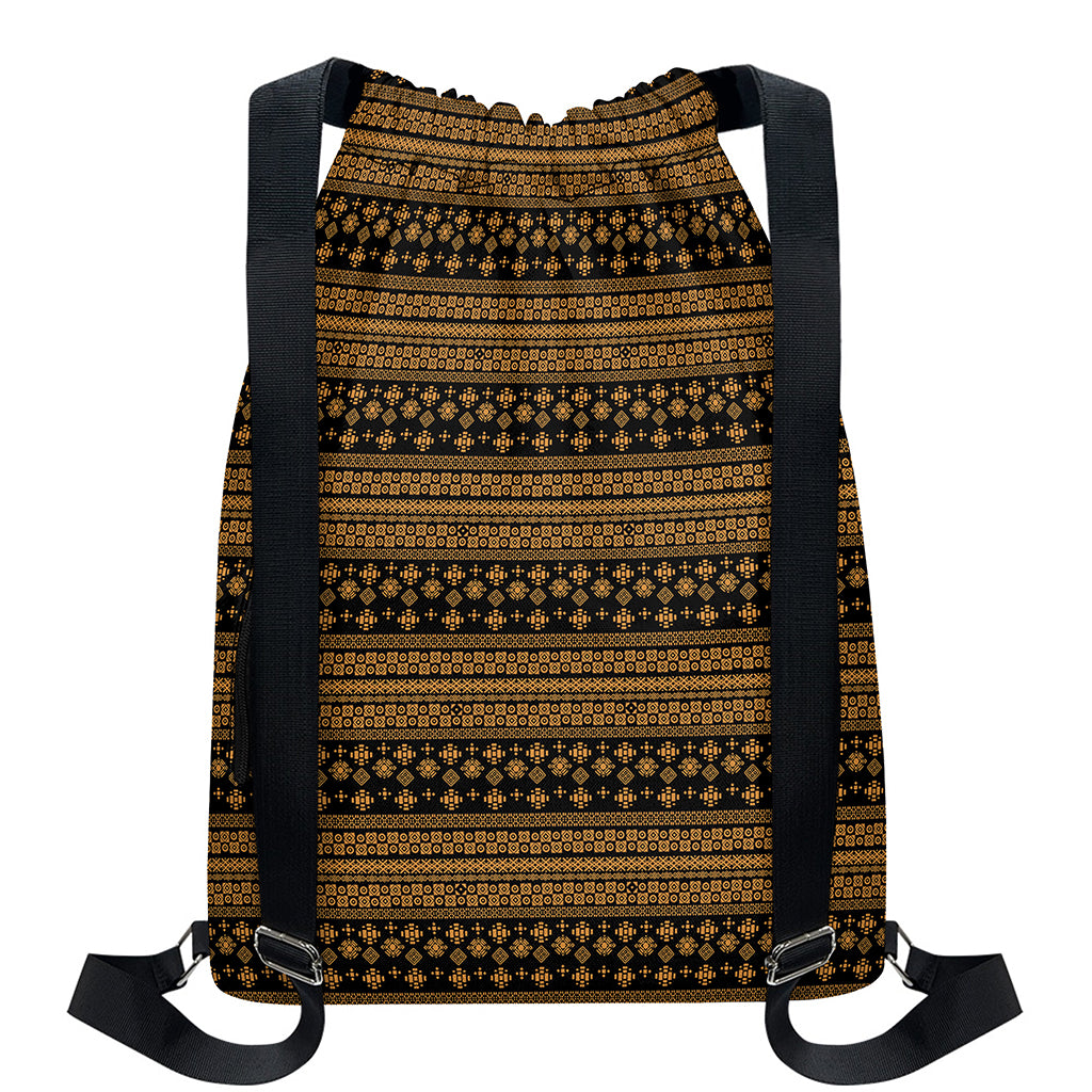 Boho Ethnic Pattern Print Drawstring Backpack