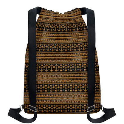 Boho Ethnic Pattern Print Drawstring Backpack