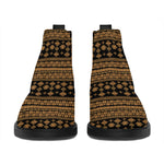 Boho Ethnic Pattern Print Flat Ankle Boots