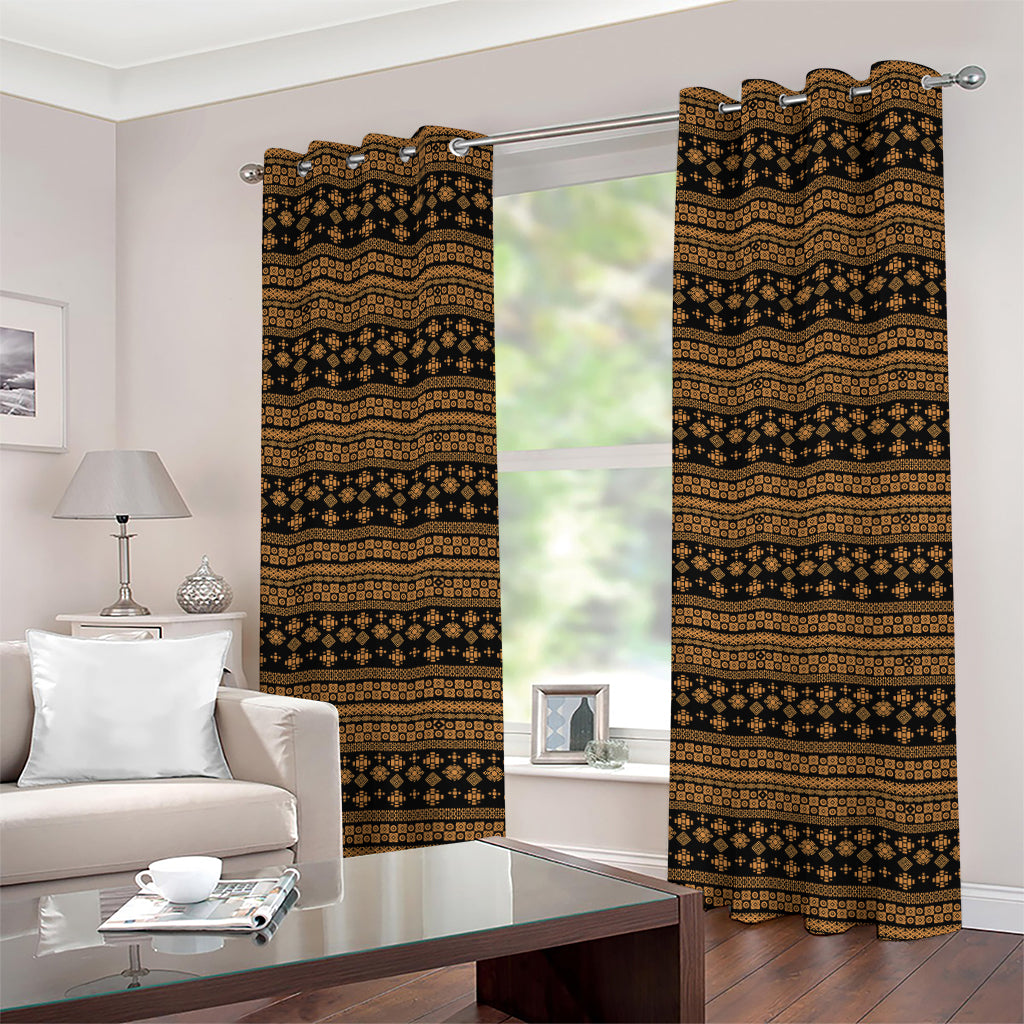 Boho Ethnic Pattern Print Grommet Curtains