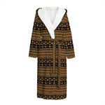 Boho Ethnic Pattern Print Hooded Bathrobe