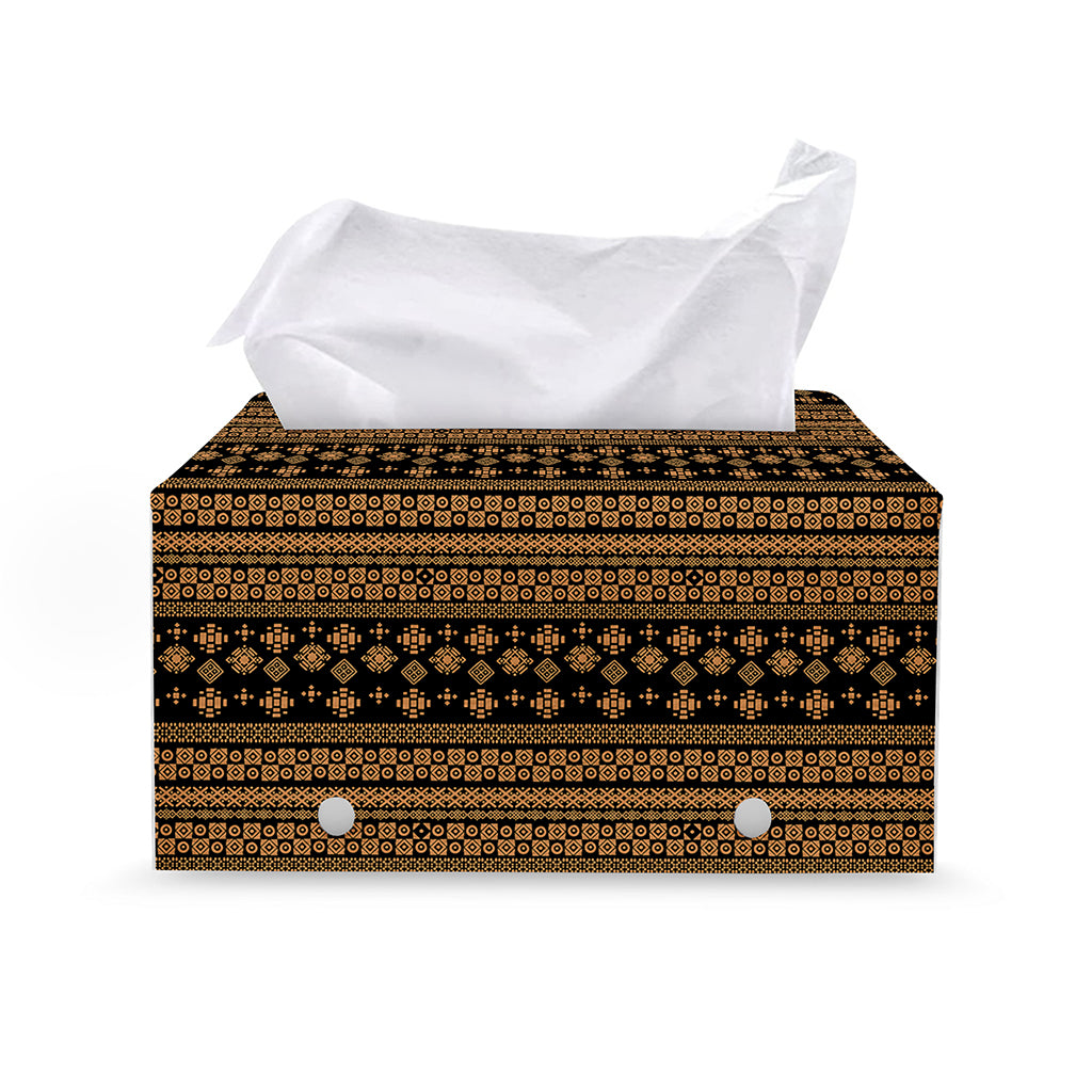 Boho Ethnic Pattern Print Leather Tissue Box Cover