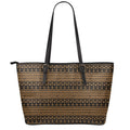 Boho Ethnic Pattern Print Leather Tote Bag With Zipper