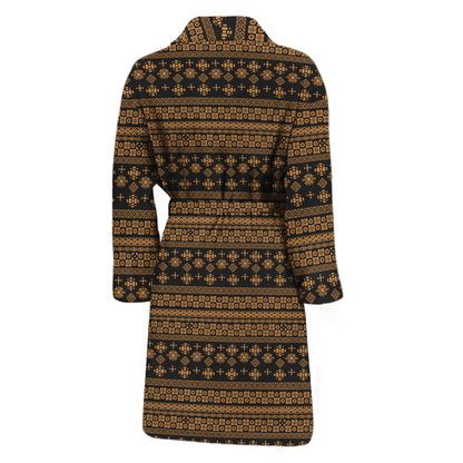 Boho Ethnic Pattern Print Men's Bathrobe