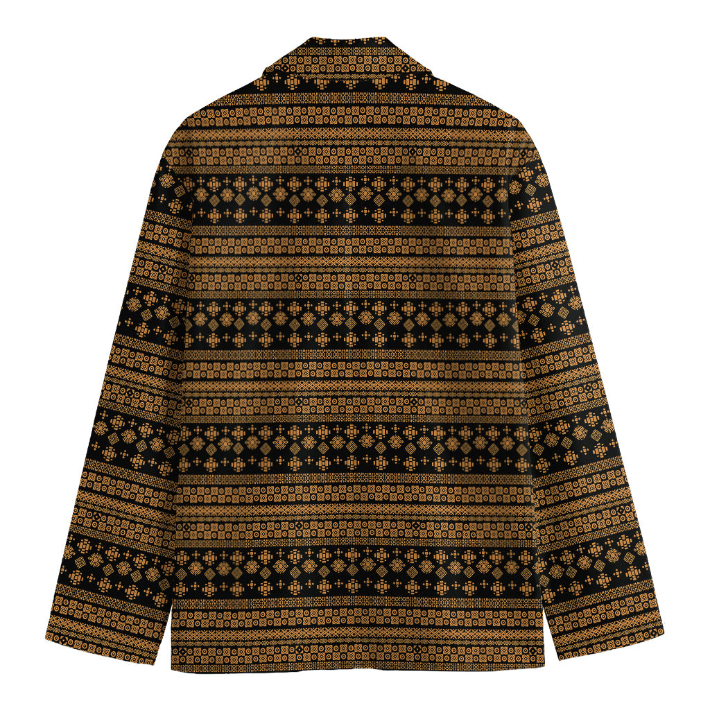 Boho Ethnic Pattern Print Men's Cotton Blazer