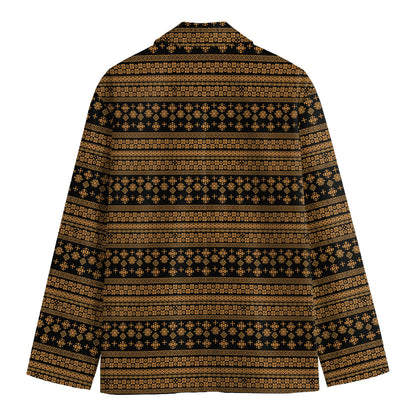 Boho Ethnic Pattern Print Men's Cotton Blazer