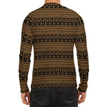Boho Ethnic Pattern Print Men's Long Sleeve Rash Guard