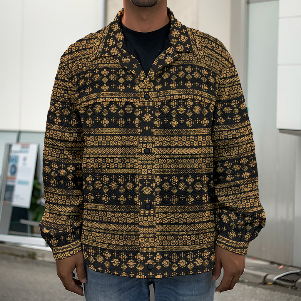 Boho Ethnic Pattern Print Men's Shirt Jacket