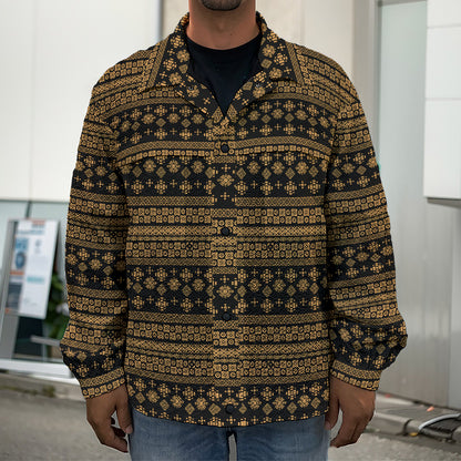 Boho Ethnic Pattern Print Men's Shirt Jacket