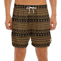 Boho Ethnic Pattern Print Men's Split Running Shorts