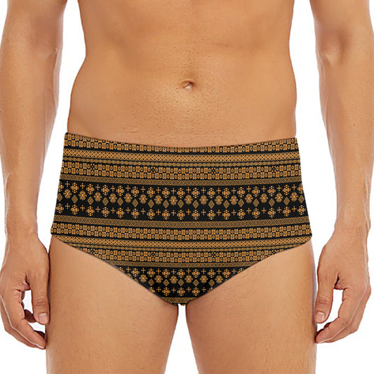 Boho Ethnic Pattern Print Men's Triangle Swim Briefs