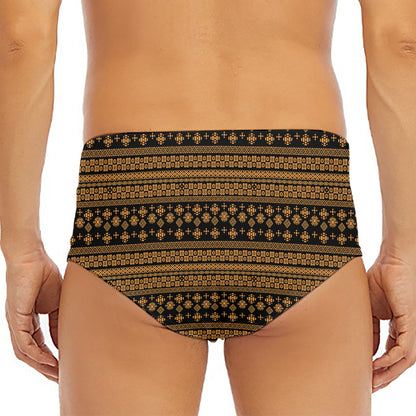 Boho Ethnic Pattern Print Men's Triangle Swim Briefs