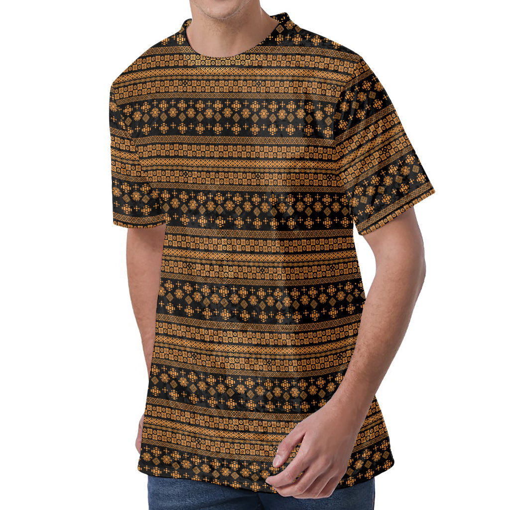 Boho Ethnic Pattern Print Men's Velvet T-Shirt