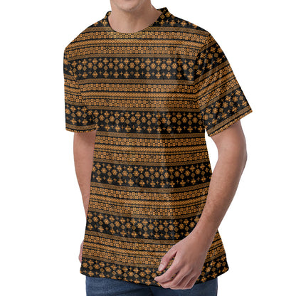 Boho Ethnic Pattern Print Men's Velvet T-Shirt