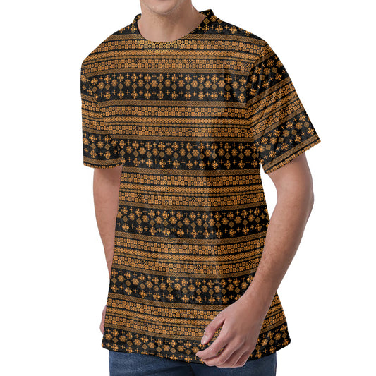 Boho Ethnic Pattern Print Men's Velvet T-Shirt