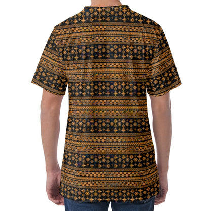 Boho Ethnic Pattern Print Men's Velvet T-Shirt
