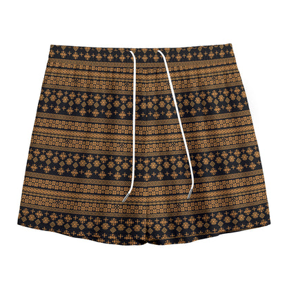 Boho Ethnic Pattern Print Mesh Shorts