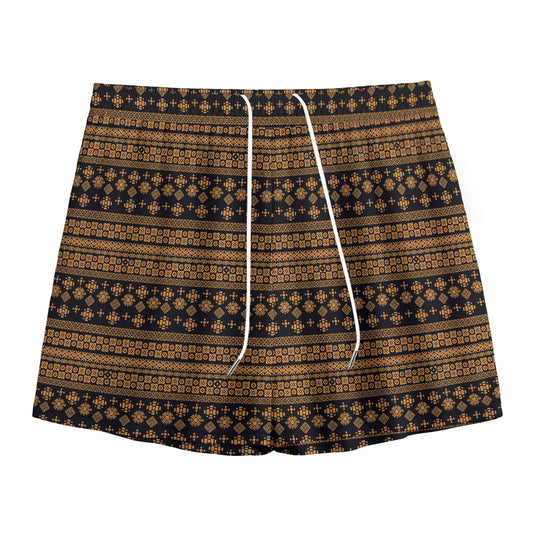 Boho Ethnic Pattern Print Mesh Shorts