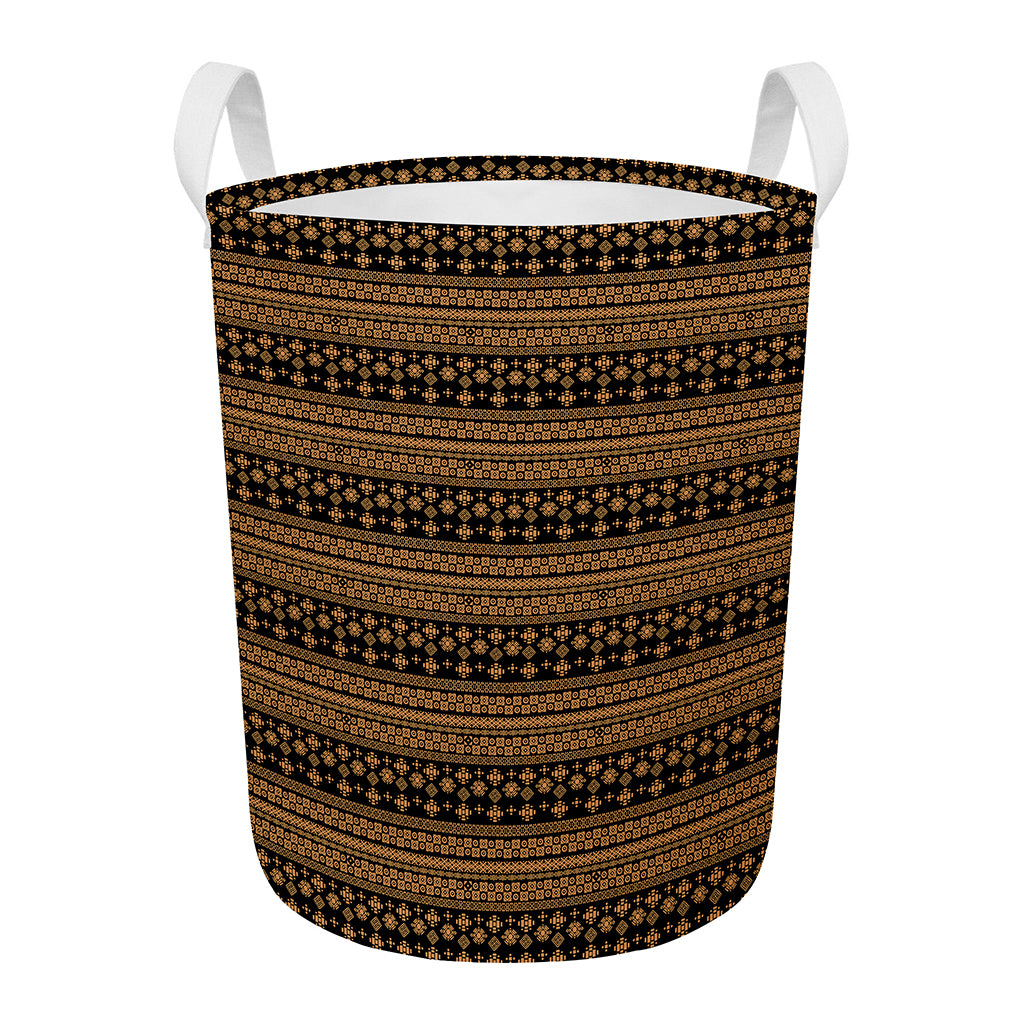 Boho Ethnic Pattern Print Round Laundry Basket