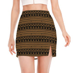 Boho Ethnic Pattern Print Side Slit Mini Skirt