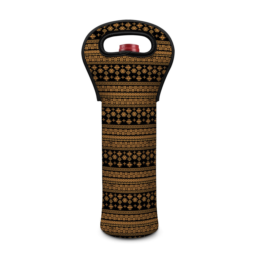 Boho Ethnic Pattern Print Single Neoprene Wine Tote