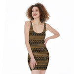 Boho Ethnic Pattern Print Sleeveless Bodycon Dress
