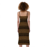 Boho Ethnic Pattern Print Slim Fit Midi Cami Dress
