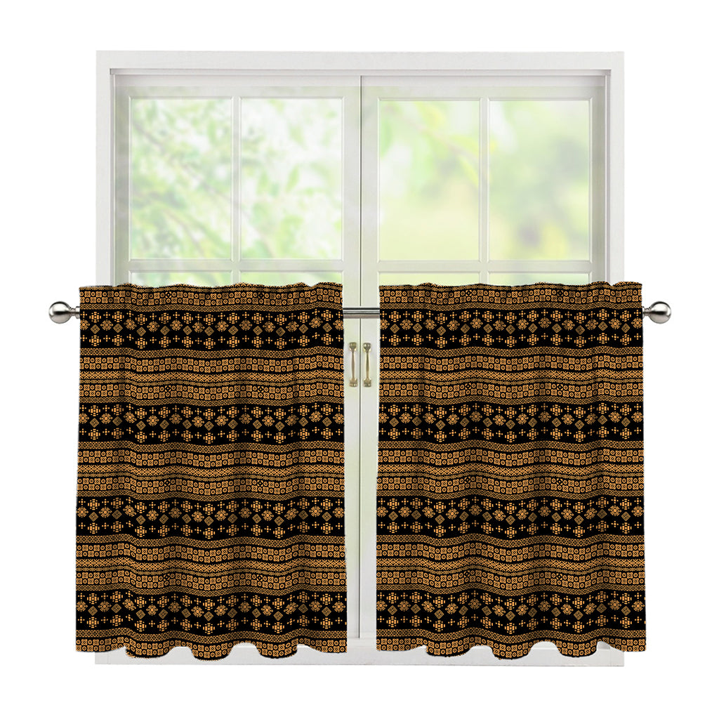 Boho Ethnic Pattern Print Tier Curtains