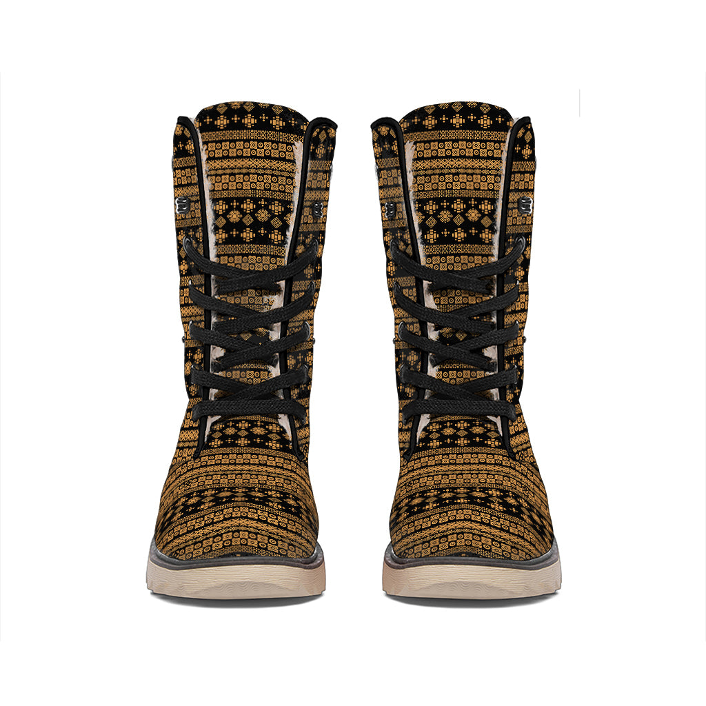 Boho Ethnic Pattern Print Winter Boots