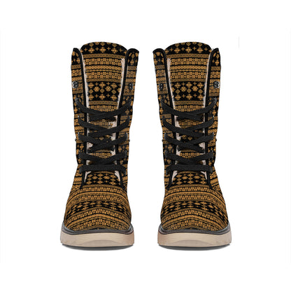 Boho Ethnic Pattern Print Winter Boots
