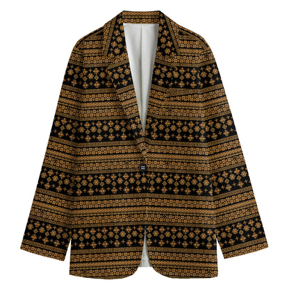 Boho Ethnic Pattern Print Women's Blazer